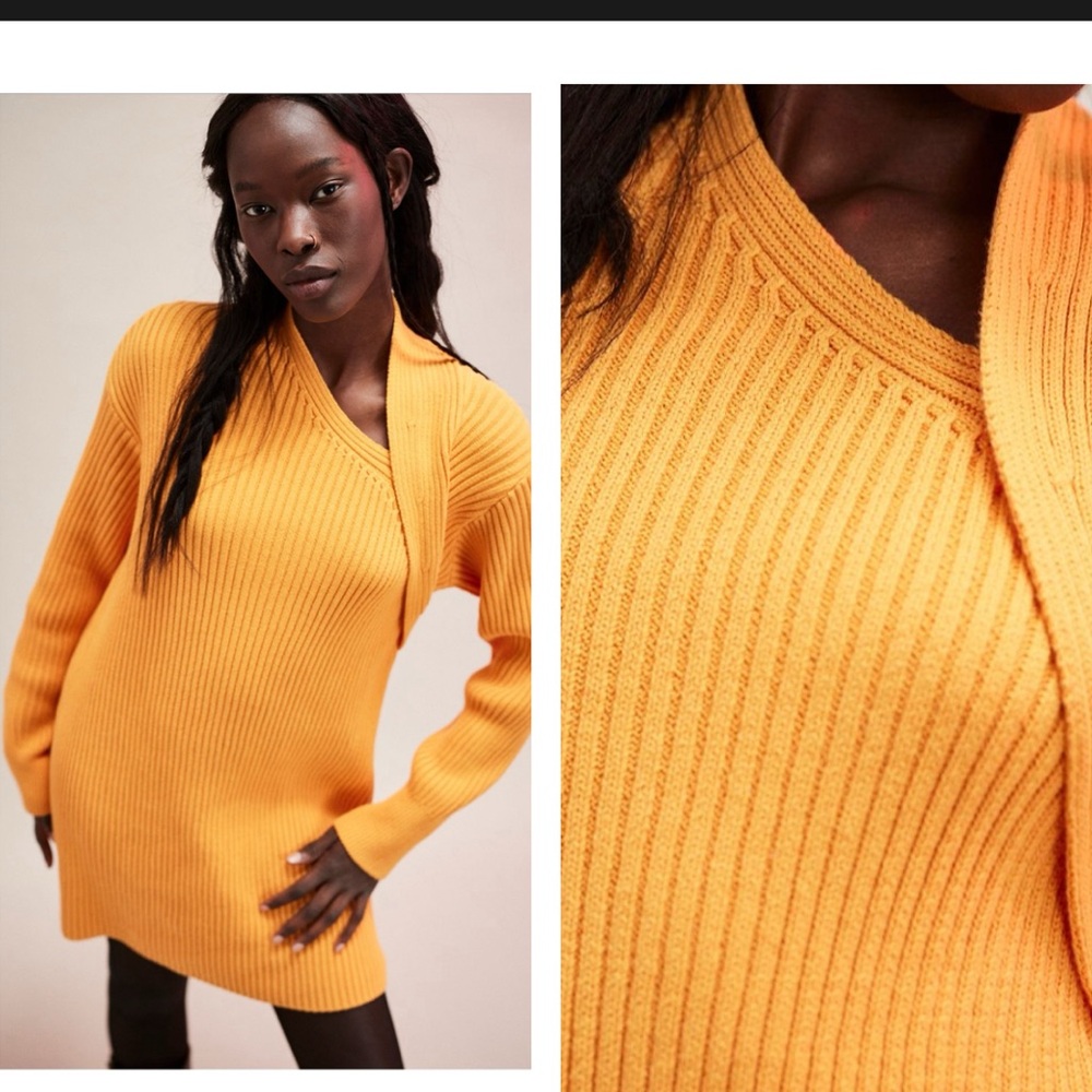 Free People Beach Alba Sweater Tunic. Color Orange